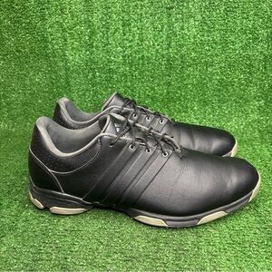 Adidas Shoes Mens 11 Tour Traxion TR Golf Sneakers Black Lace Up Low Top Q44608